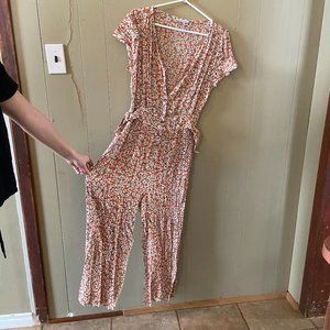 Orange Floral Jumpsuit